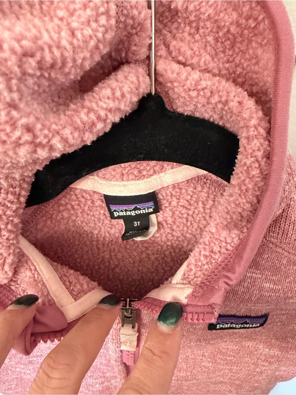 Patagonia Kids Hooded Zip Fleece Jacket - Dusty Rose - Picture 2 of 3